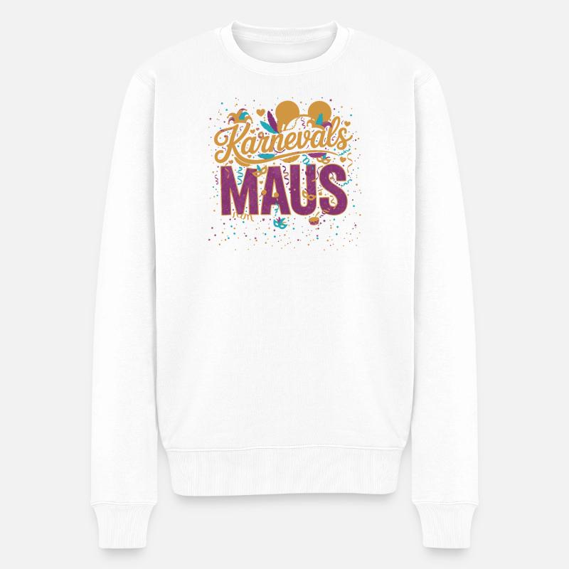 Karnevalsmaus Karneval Kostüm für Frauen, Konfetti - Männer Premium Bio Pullover - Weiß