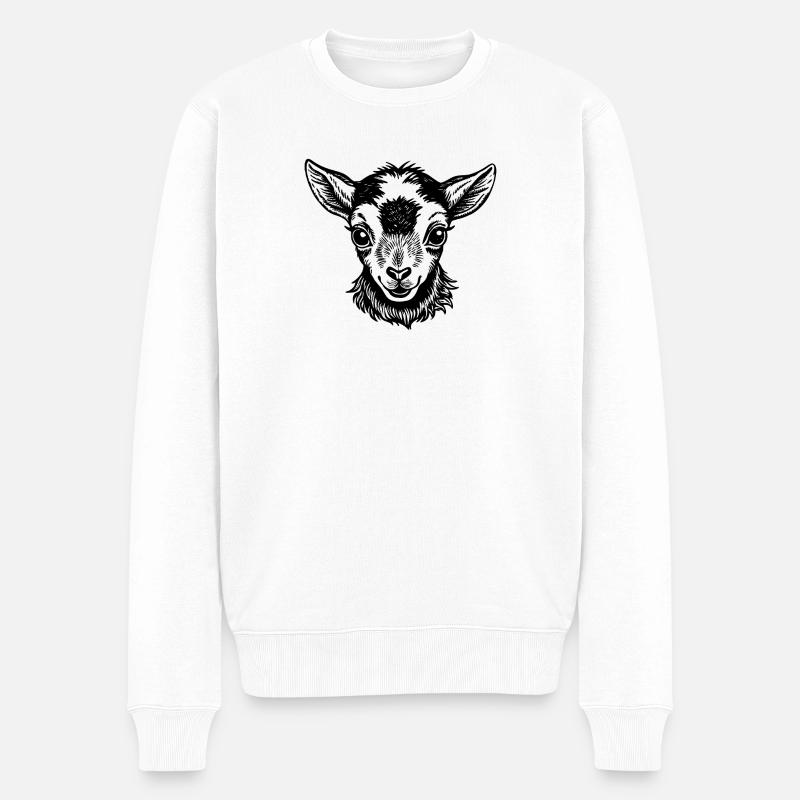 Visage de chevreau bébé - Pull Premium bio Homme - blanc