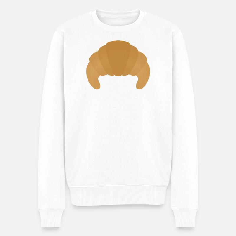 Croissant-Gebäck - Männer Premium Bio Pullover - Weiß