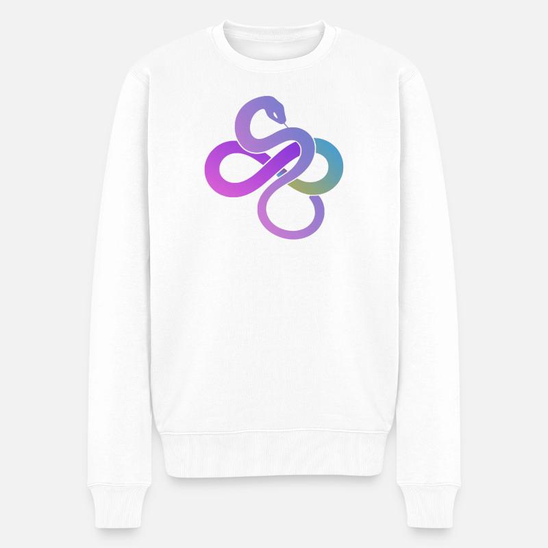 Bunte Unendlichkeitsschleife - Männer Premium Bio Pullover - Weiß