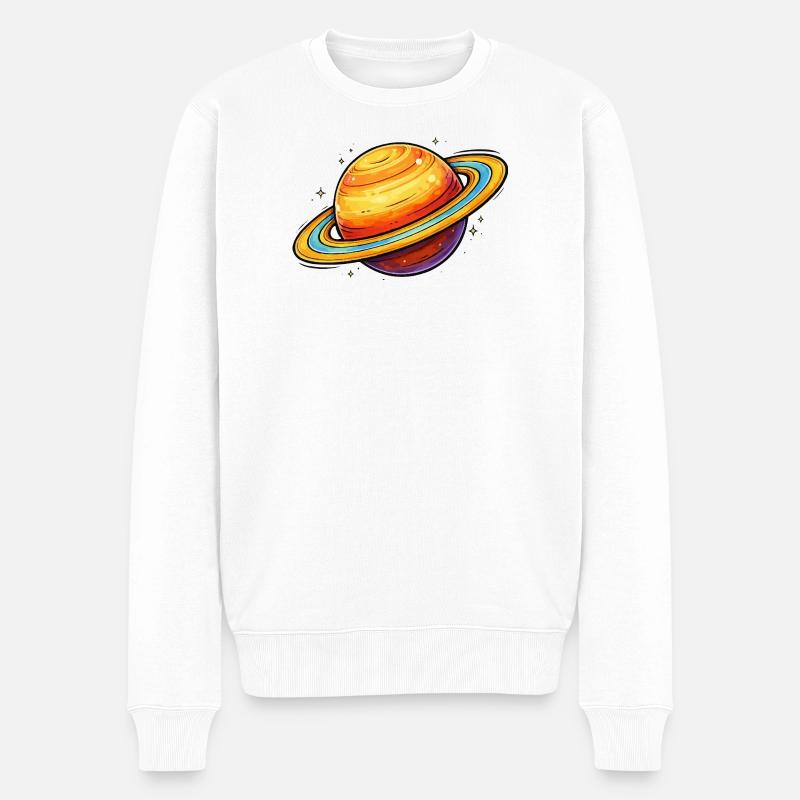 Planète Saturne - Pull Premium bio Homme - blanc