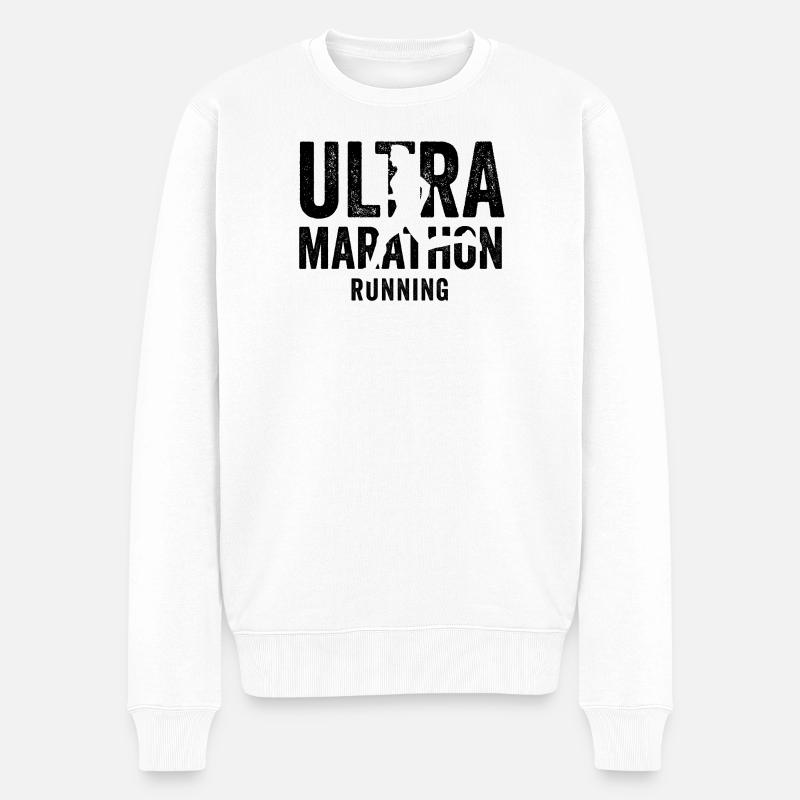 Ultra-Marathon-Lauf - Männer Premium Bio Pullover - Weiß