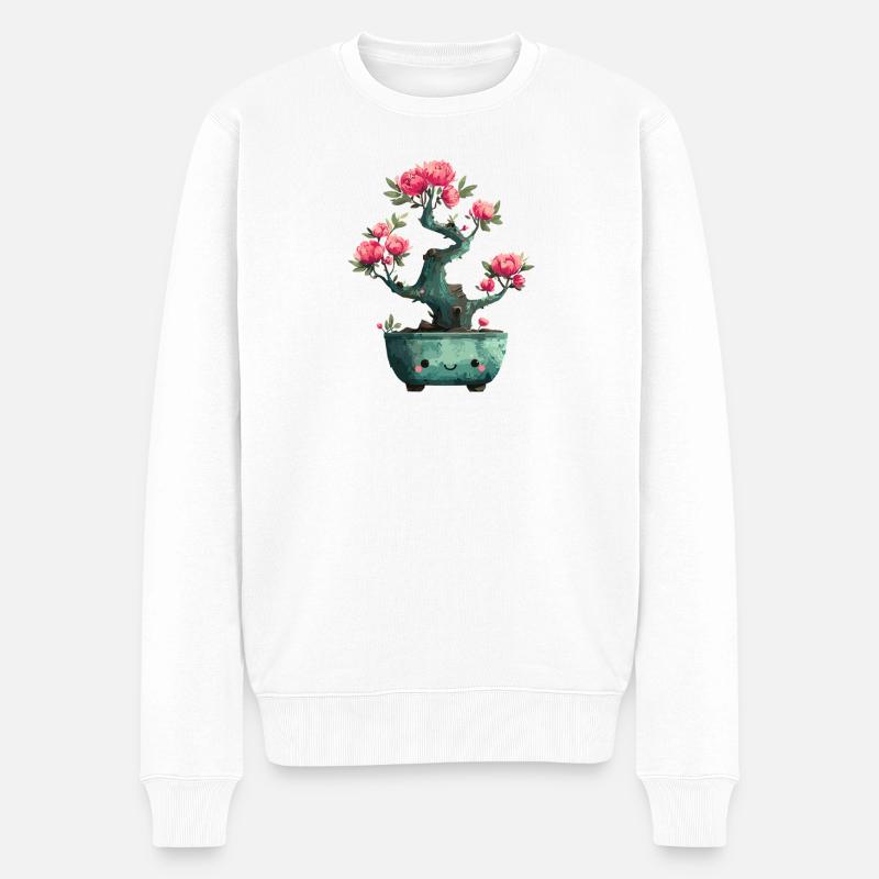 Fleurs de bonsaï de Kawaii - Pull Premium bio Homme - blanc