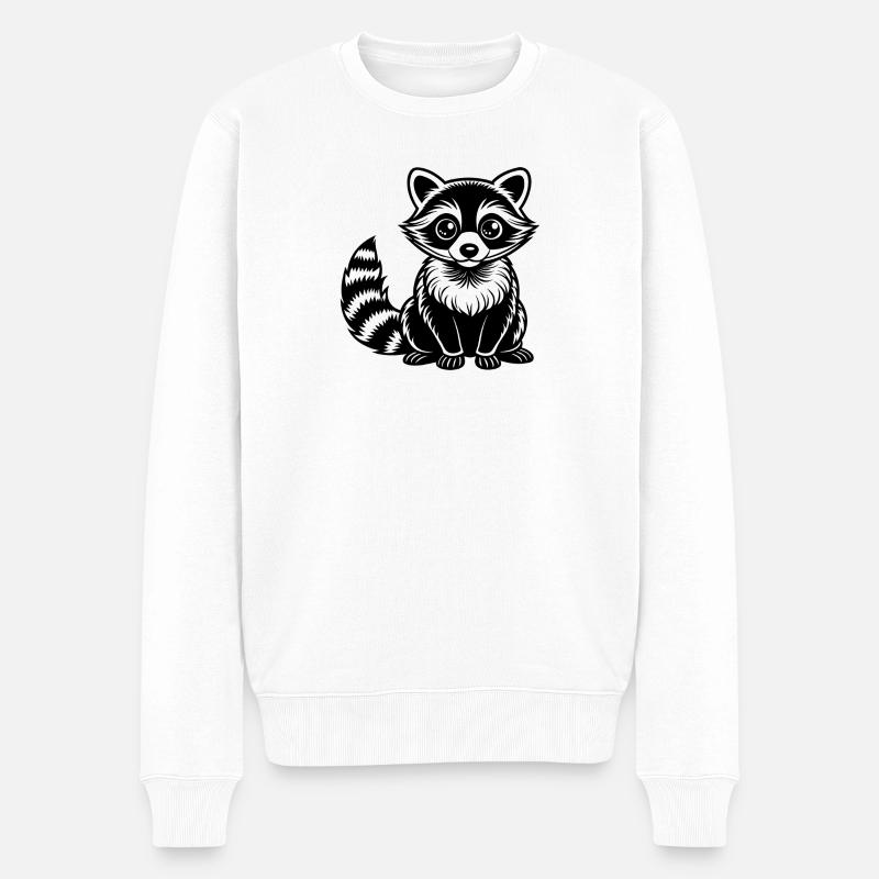 Baby-Waschbär - Männer Premium Bio Pullover - Weiß