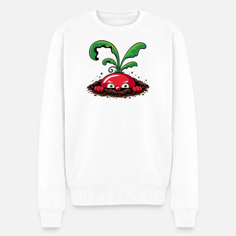 Radis curieux de la terre - Pull Premium bio Homme - blanc