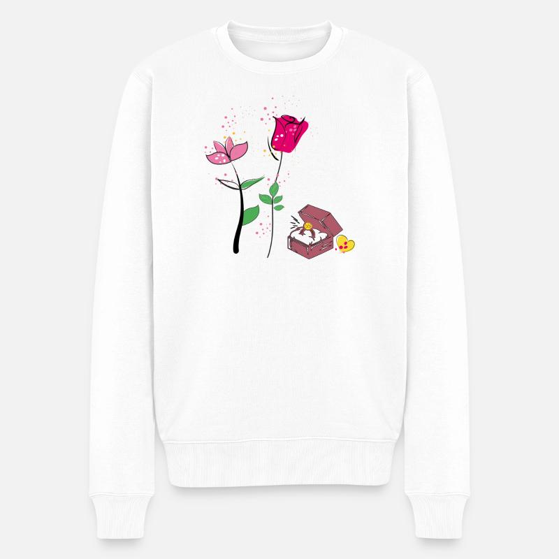 Valentine - Männer Premium Bio Pullover - Weiß