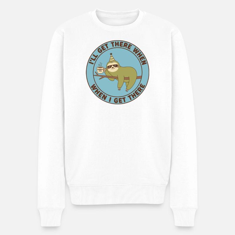 Sloth Monday Treibstoff-Casual - Männer Premium Bio Pullover - Weiß
