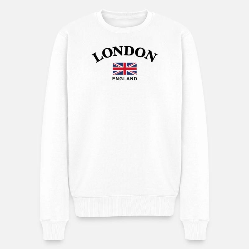 London, England - Männer Premium Bio Pullover - Weiß