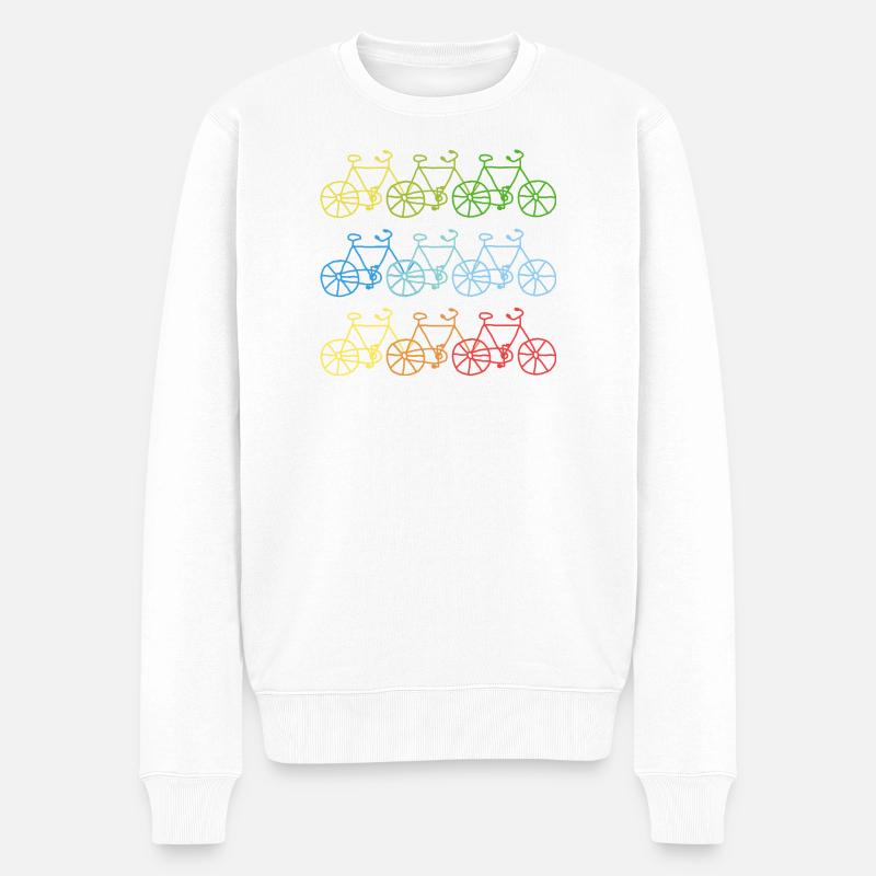 Bunte Fahrräder Fahrrad Geschenk - Männer Premium Bio Pullover - Weiß