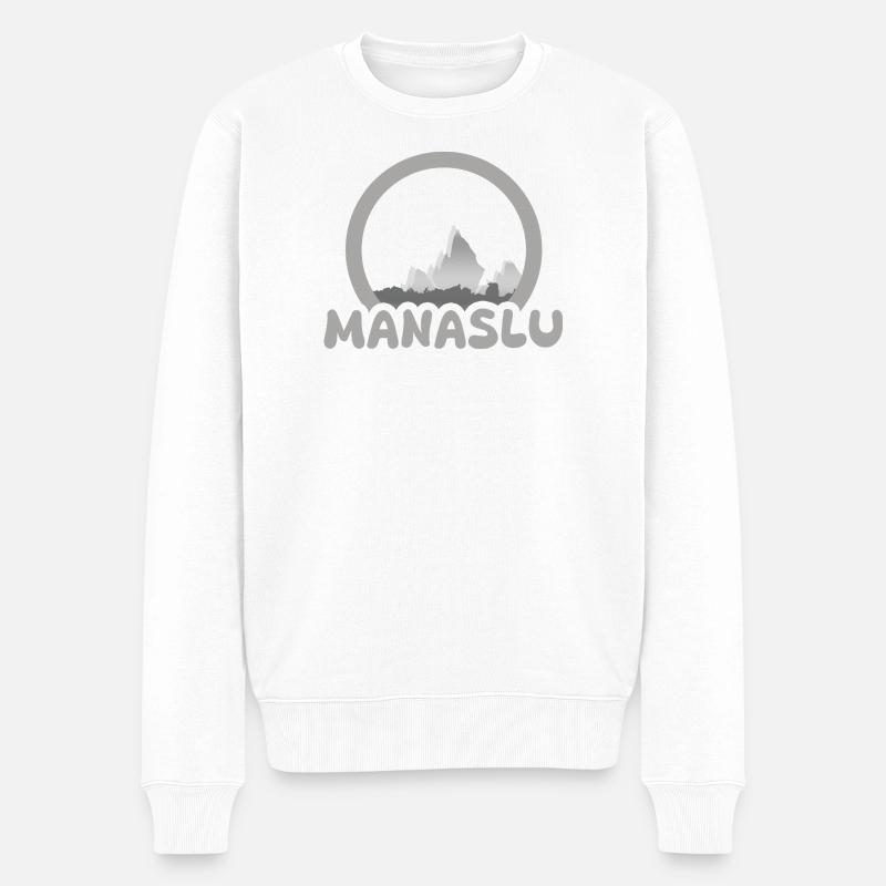 Manaslu - Männer Premium Bio Pullover - Weiß