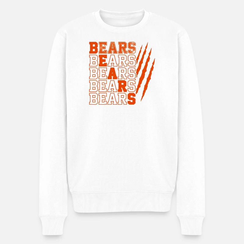Bears Text with Distressed Claw Marks - Men's Premium Organic Jumper - white