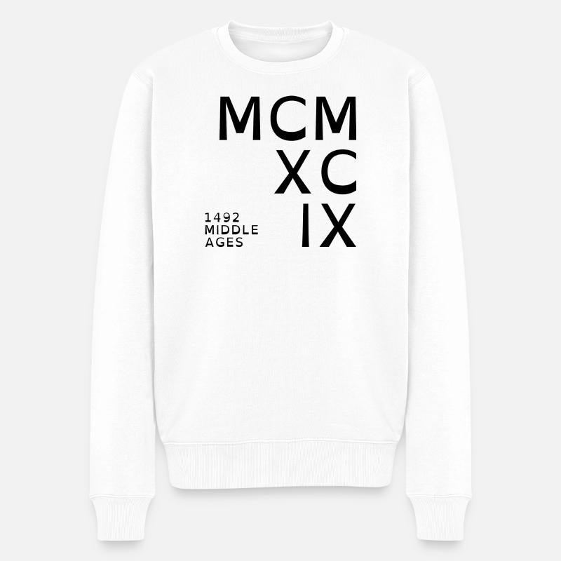 1999_COMPANY_black - Männer Premium Bio Pullover - Weiß