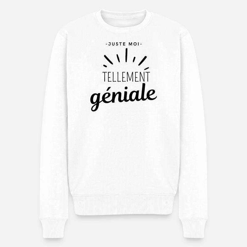 Großartiger Text - Männer Premium Bio Pullover - Weiß