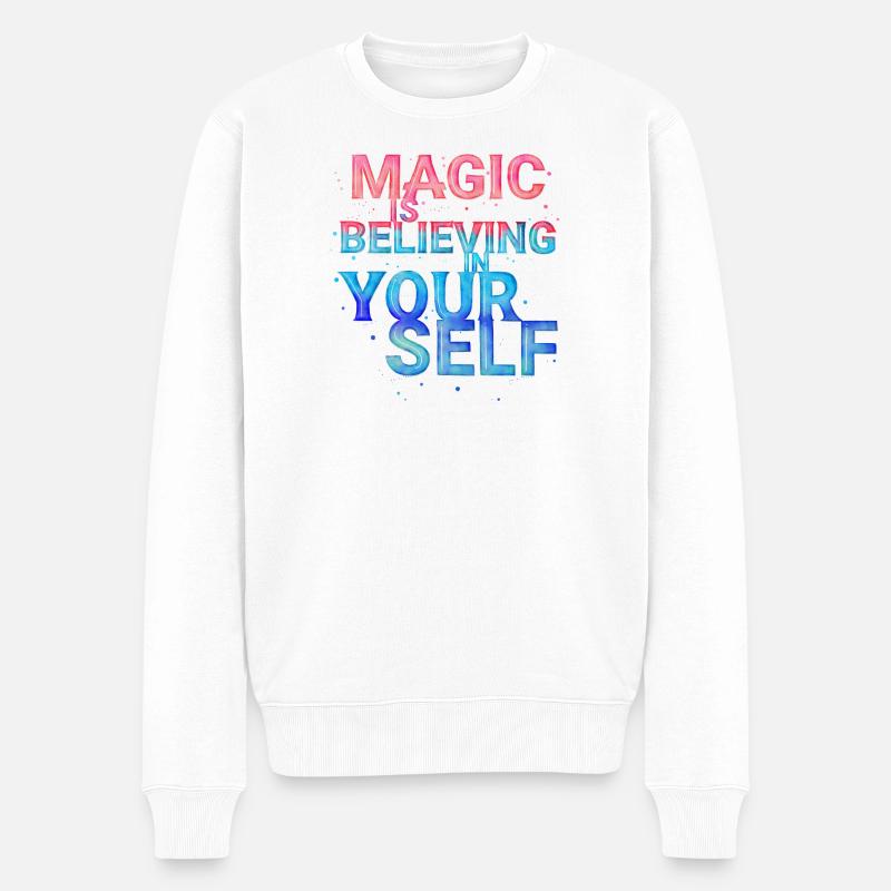 La magie, c’est croire en soi - Pull Premium bio Homme - blanc