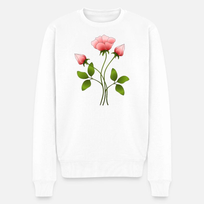 Fleur - Pull Premium bio Homme - blanc