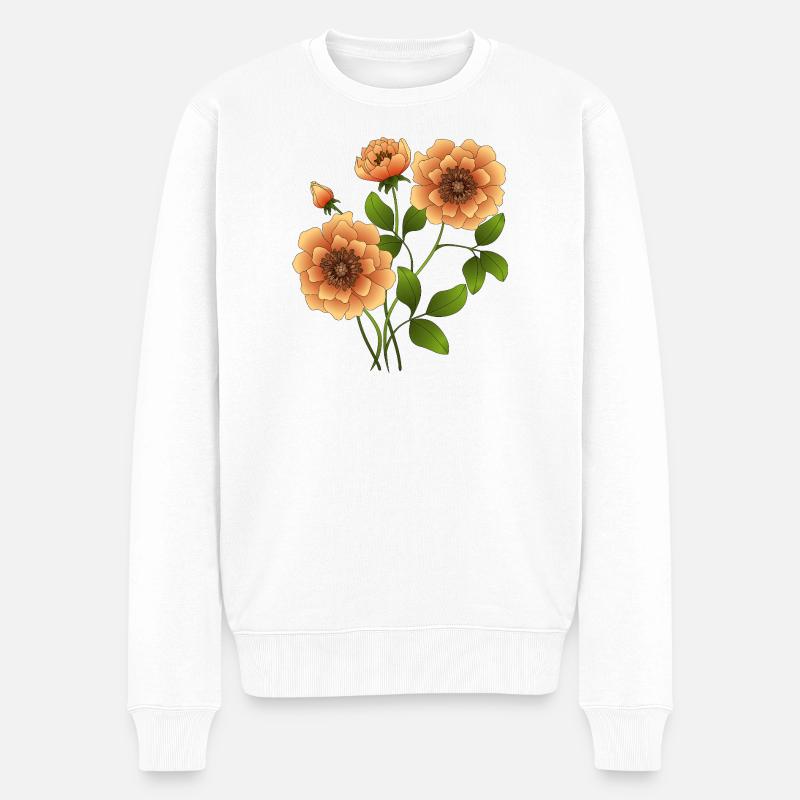 Blumen - Männer Premium Bio Pullover - Weiß