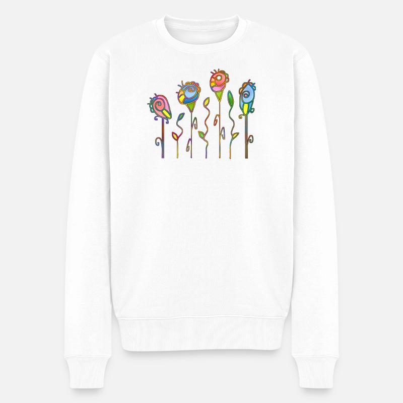 Fleur - Pull Premium bio Homme - blanc