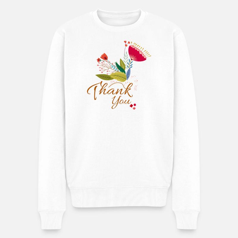 Fleur merci - Pull Premium bio Homme - blanc