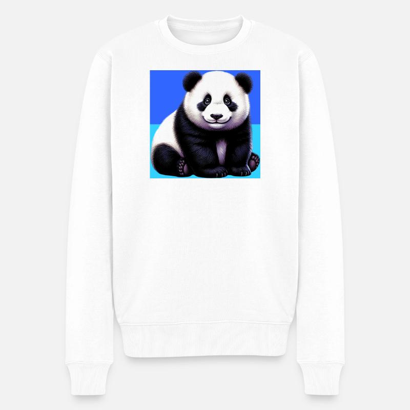 Panda - Männer Premium Bio Pullover - Weiß