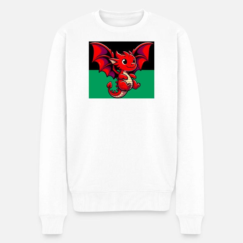 Drache - Männer Premium Bio Pullover - Weiß