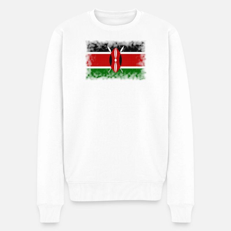 Flagge Land Kenia - Männer Premium Bio Pullover - Weiß