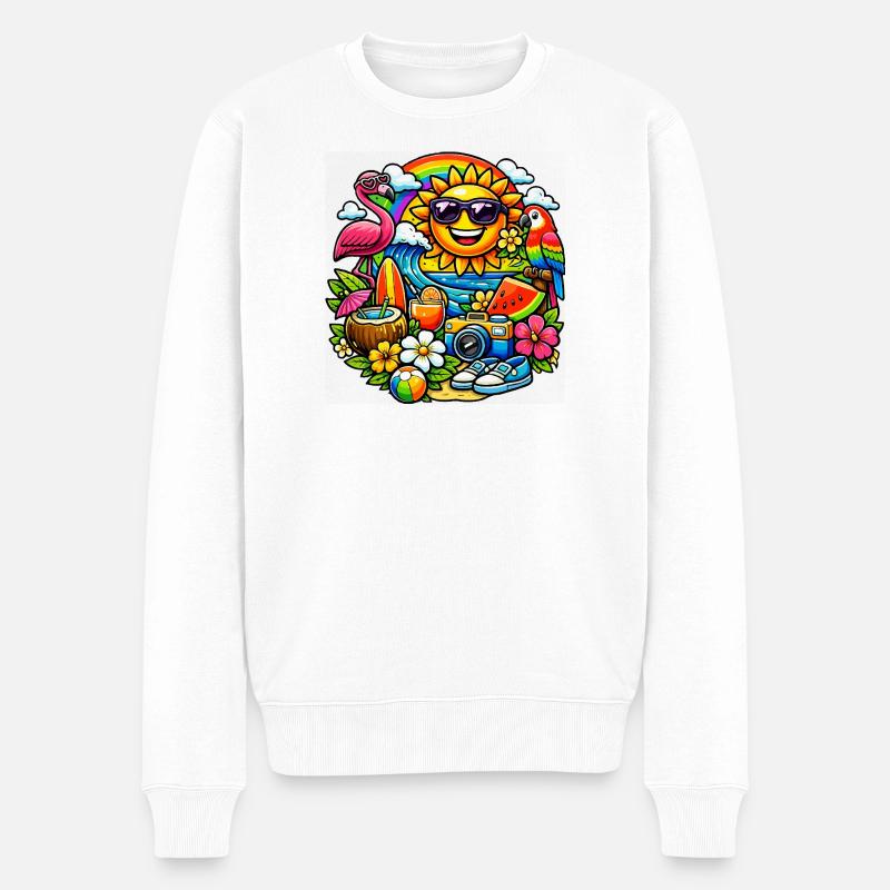 Conception d’été tropical baignée de soleil - Pull Premium bio Homme - blanc