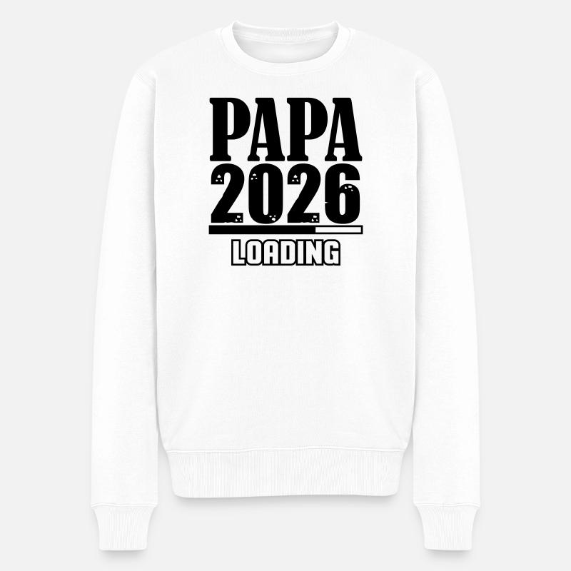 Papa 2026 Loading - Männer Premium Bio Pullover - Weiß