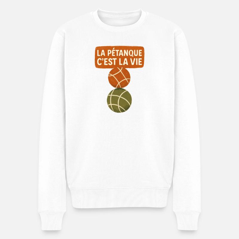 Pétanque ist das Leben - Männer Premium Bio Pullover - Weiß