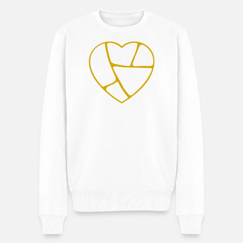 Kintsugi-Herz (hohl) - Männer Premium Bio Pullover - Weiß