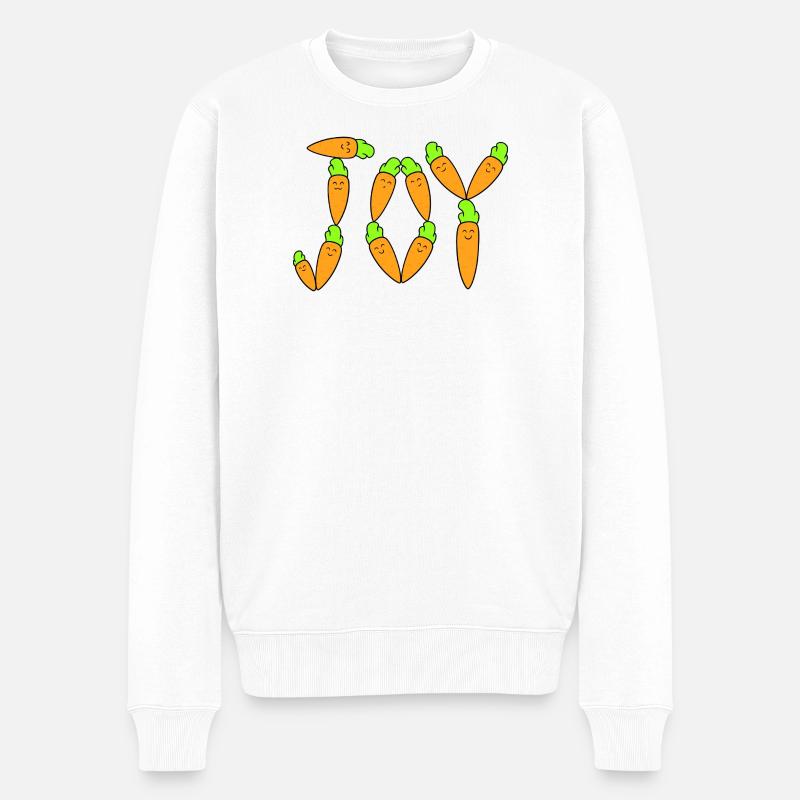 Karottenfreude - Männer Premium Bio Pullover - Weiß