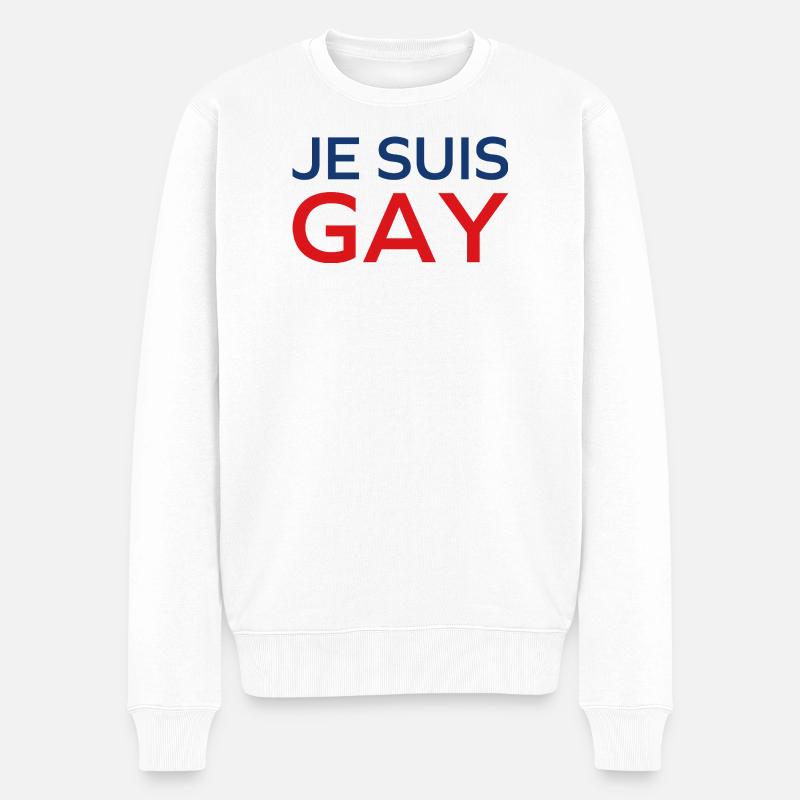 Ich bin schwul - Männer Premium Bio Pullover - Weiß