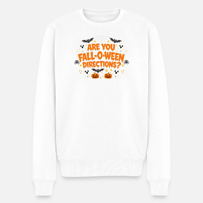Bist du ein Herbst-O-Ween-Anleitungslehrer? Hallow - Männer Premium Bio Pullover - Weiß