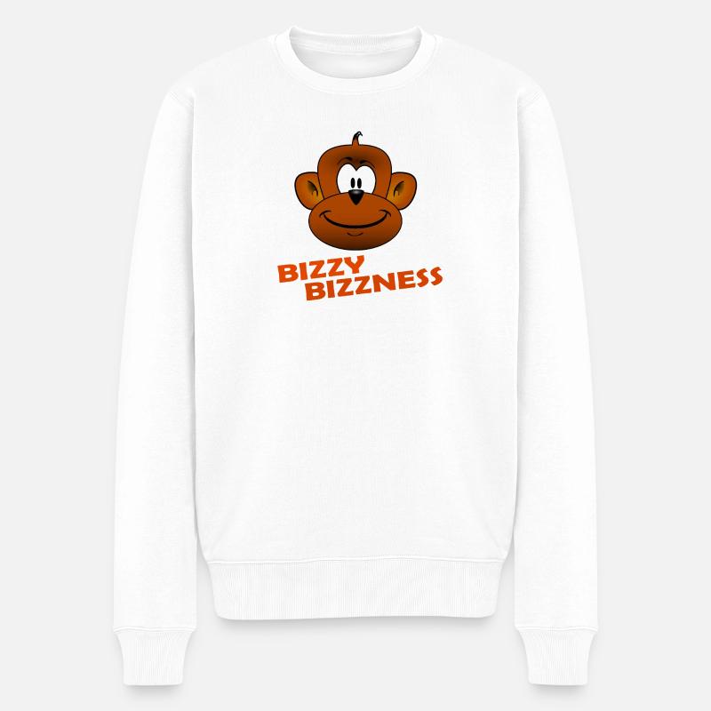 BIZZY BIZZNESS - Männer Premium Bio Pullover - Weiß