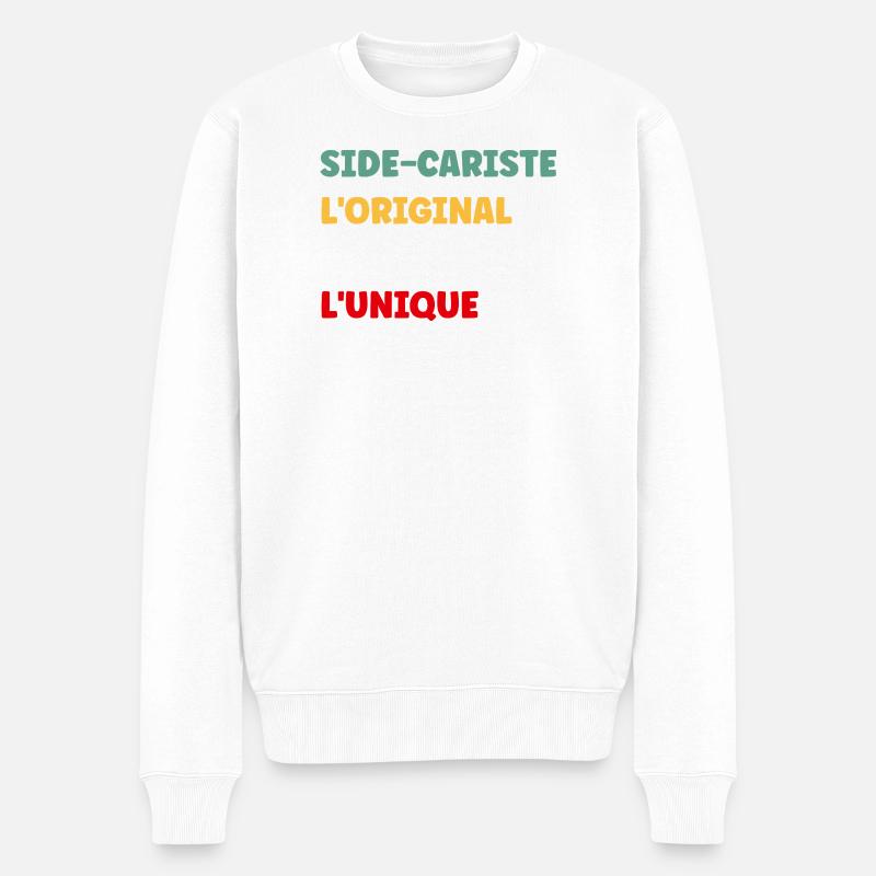 Sidecariste Original Le Vrai Unique - Pull Premium bio Homme - blanc