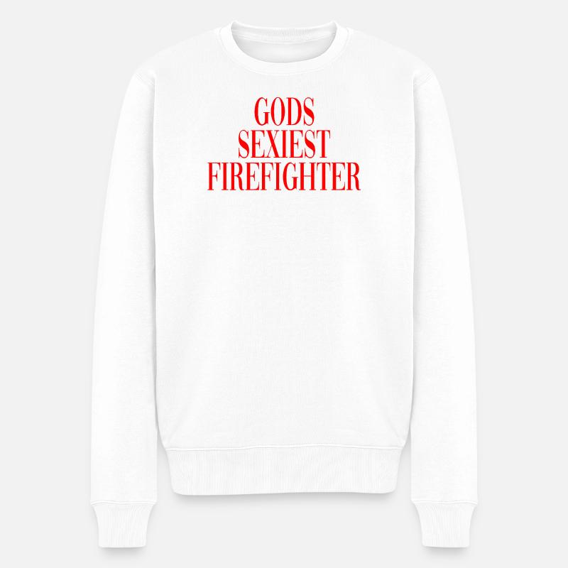 Pompier, Drôle de Dicton, Pompiers - Pull Premium bio Homme - blanc