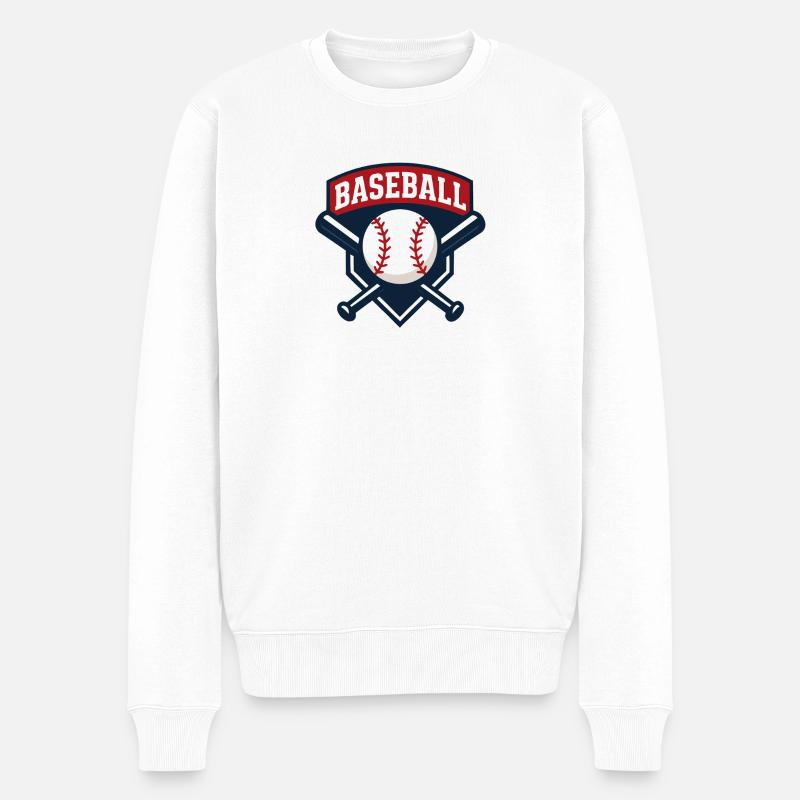 Emblème de baseball avec balle - Pull Premium bio Homme - blanc