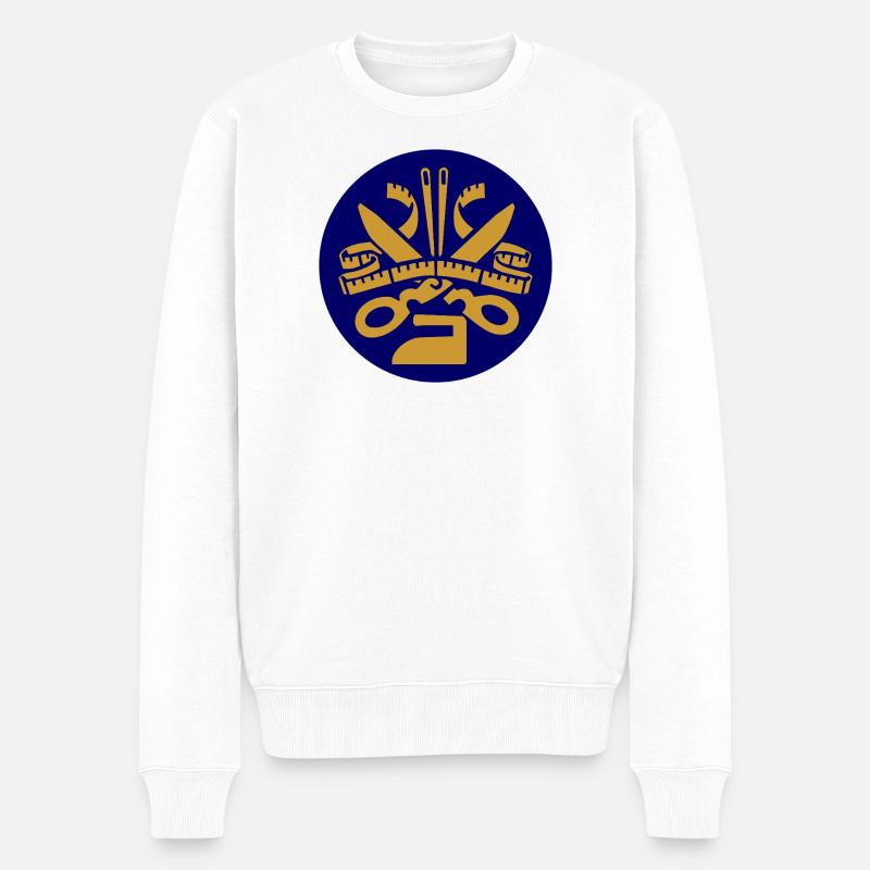 51173_Schneider Outils de couture Silhouette Blue - Pull Premium bio Homme - blanc