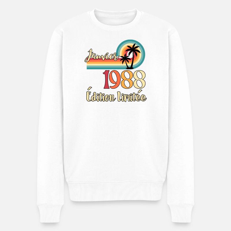 Januar 1988 – Retro Limited Edition - Männer Premium Bio Pullover - Weiß