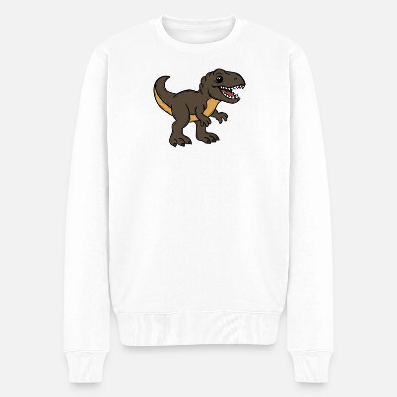 Dinosaurier  - Männer Premium Bio Pullover - Weiß