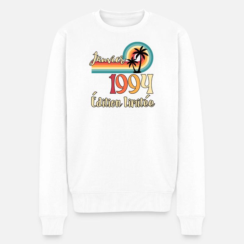 Januar 1994 – Retro Limited Edition - Männer Premium Bio Pullover - Weiß