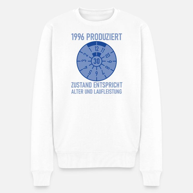 1996 Geboren 30. Geburtstag Auto Tuning - Männer Premium Bio Pullover - Weiß
