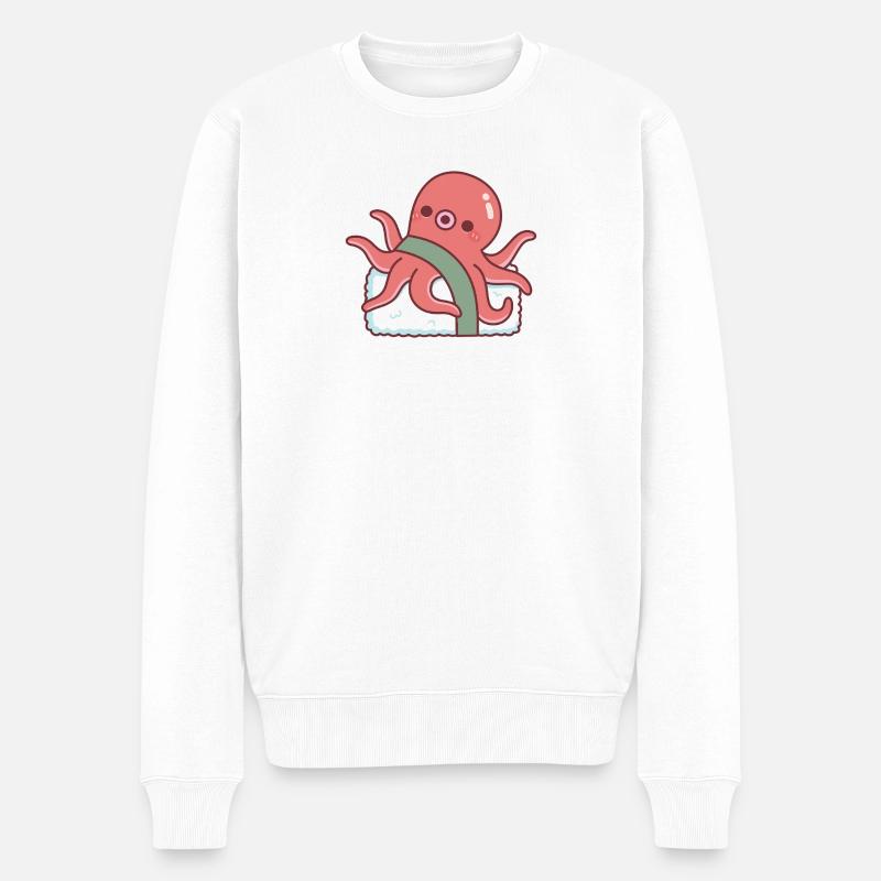 Süßes Oktopus-Sushi Lustig - Männer Premium Bio Pullover - Weiß