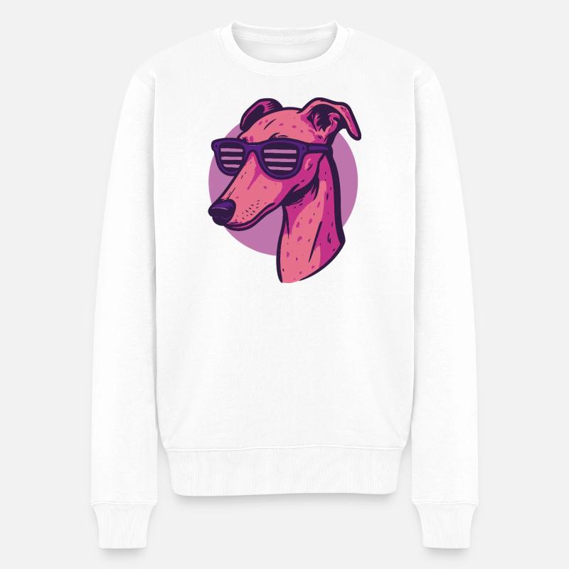 Windhund, Galgo - Männer Premium Bio Pullover - Weiß