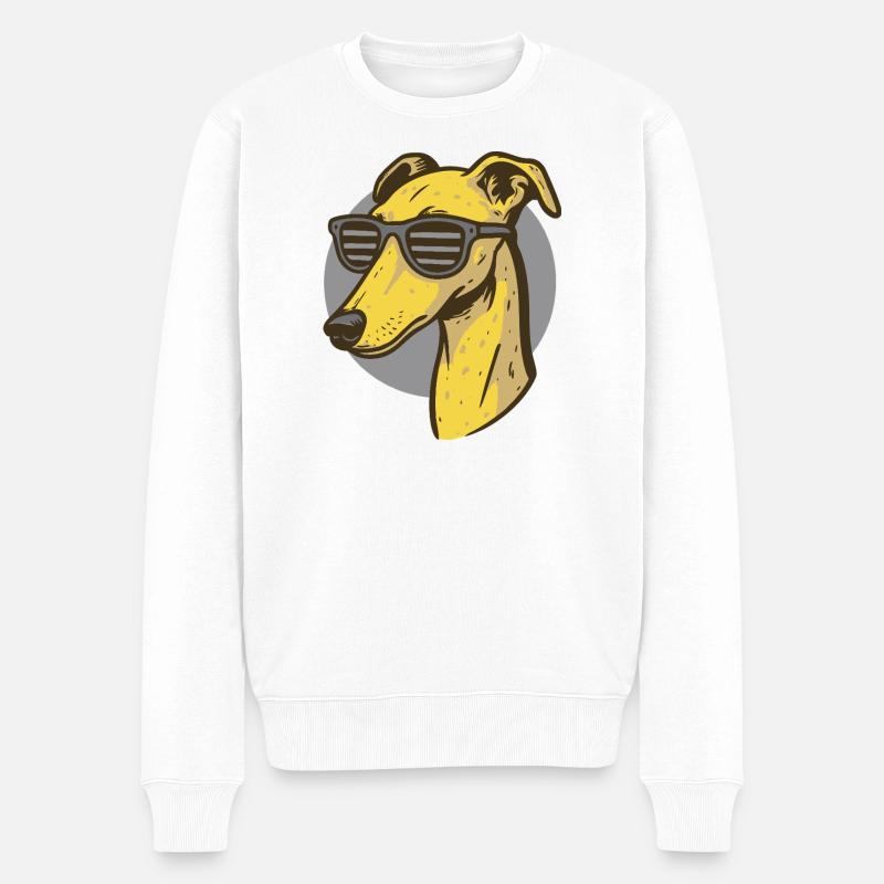 Windhund, Galgo - Männer Premium Bio Pullover - Weiß