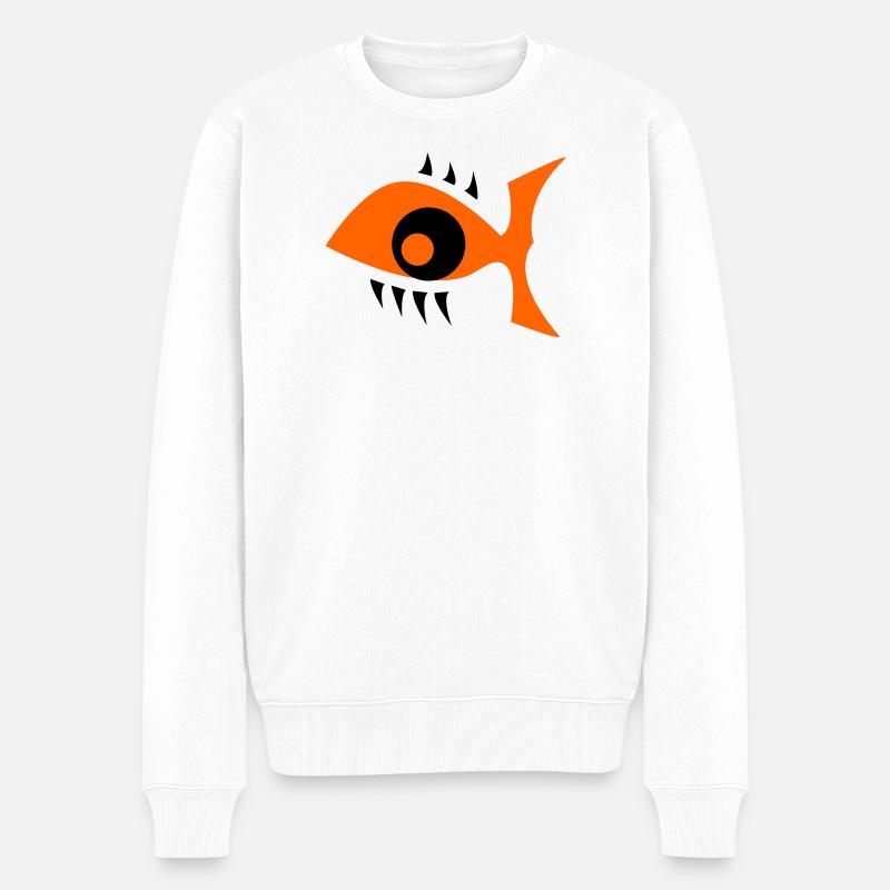 Poisson-œil - Augenfisch - Pull Premium bio Homme - blanc