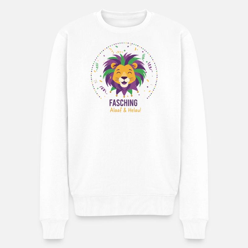 Partylöwe Fasching - Männer Premium Bio Pullover - Weiß