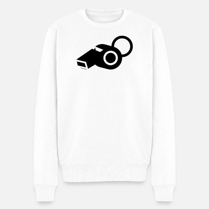 Trillerpfeife Schiedsrichter Trainer - Männer Premium Bio Pullover - Weiß