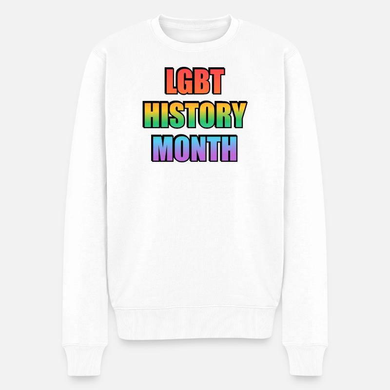 LGBT-Geschichtsmonat Verlaufstext - Männer Premium Bio Pullover - Weiß