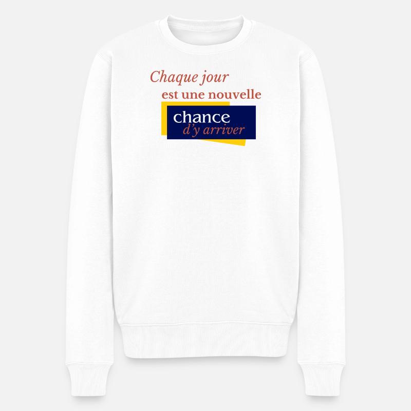 Jeden Tag eine neue Gelegenheit, es zu tun - Männer Premium Bio Pullover - Weiß