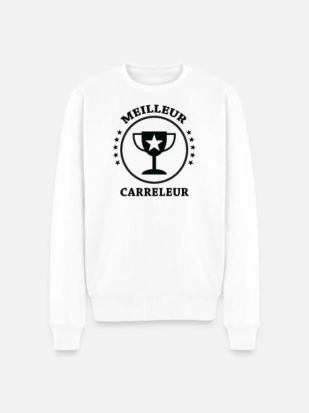 Best Tiler - Men's Premium Organic Jumper - white